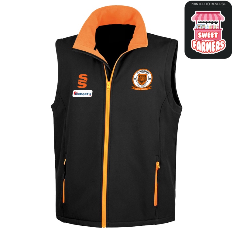 FC Hyndburn - Softshell Gilet - Black/Orange